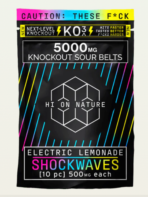 Hi on Nature Shockwave 500 mg Sour Belts 10 Pk